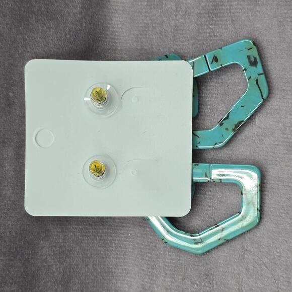 Blue Brown Western Cowgirl Abstract Dangle Drop Earring Fashion Jewelry JB1-07 - Picture 3 of 3